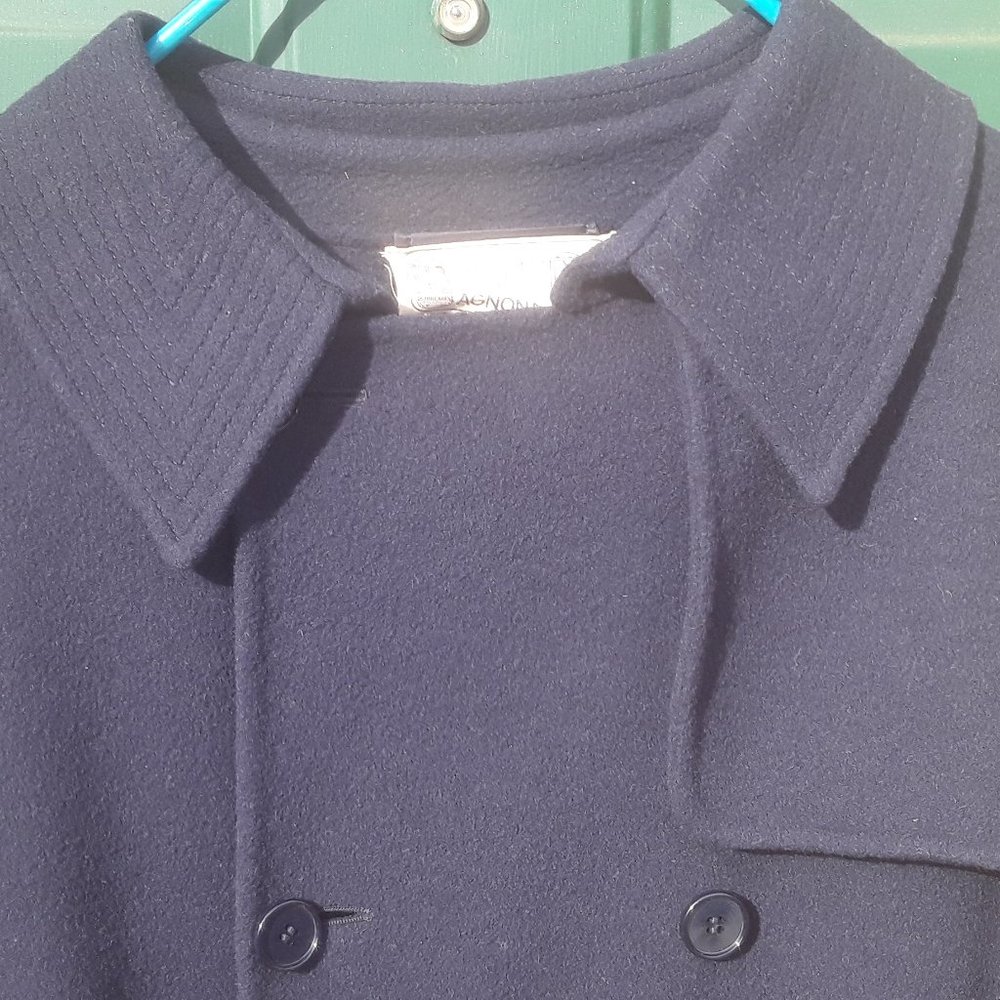 Altuna Agnona of Italy Womens Size 46 Wool Designer Trench Coat/Pea coat